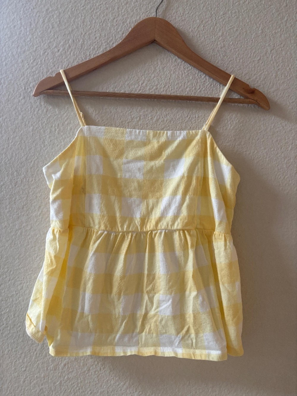 Z Supply Yellow Plaid Babydoll Top Strappy Size M
